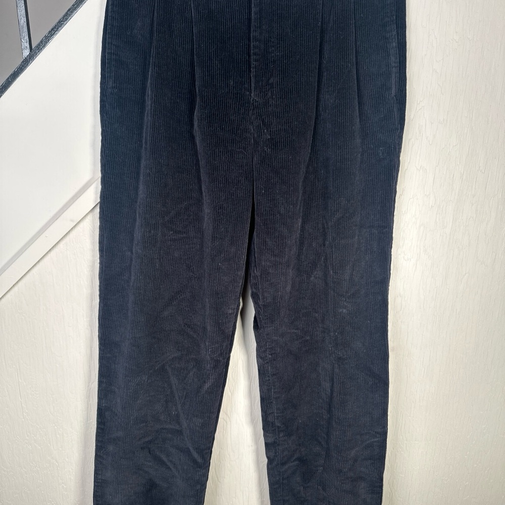 Vtg Brooks Brothers Black Corduroy Pants Measure 33x30 Pleats, Cuffs 100% Cotton